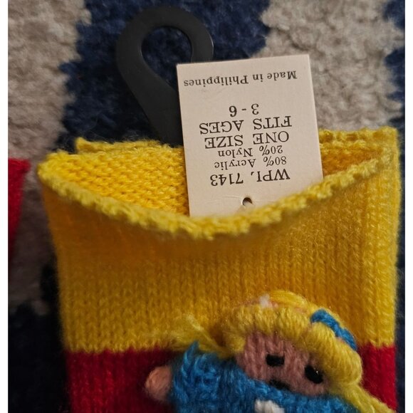 Handcrafted Harlequin Designs Knit Socks For Ages 3-6 80% Acrylic & 20% Nylon Co - Picture 4 of 5